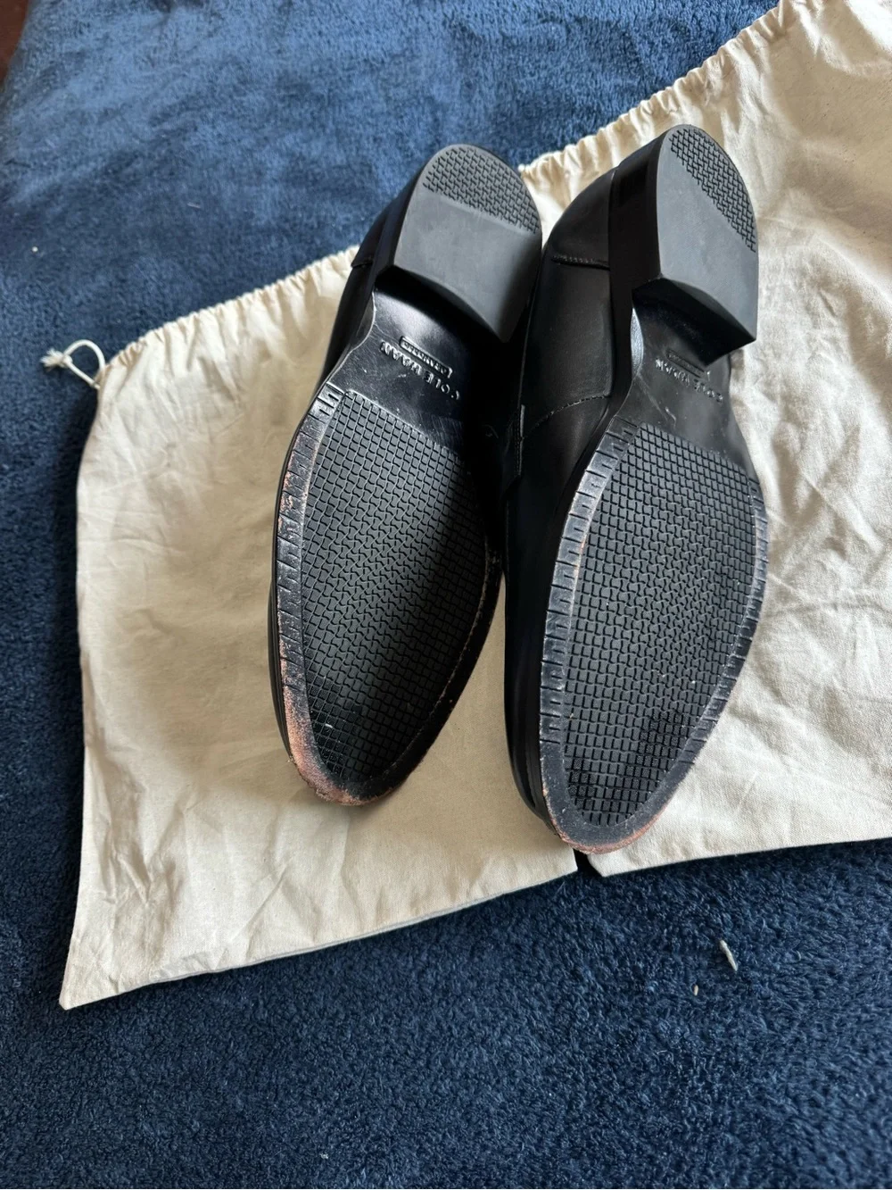 Cole Haan Men’s Black Leather Carney  Penny Loafers
